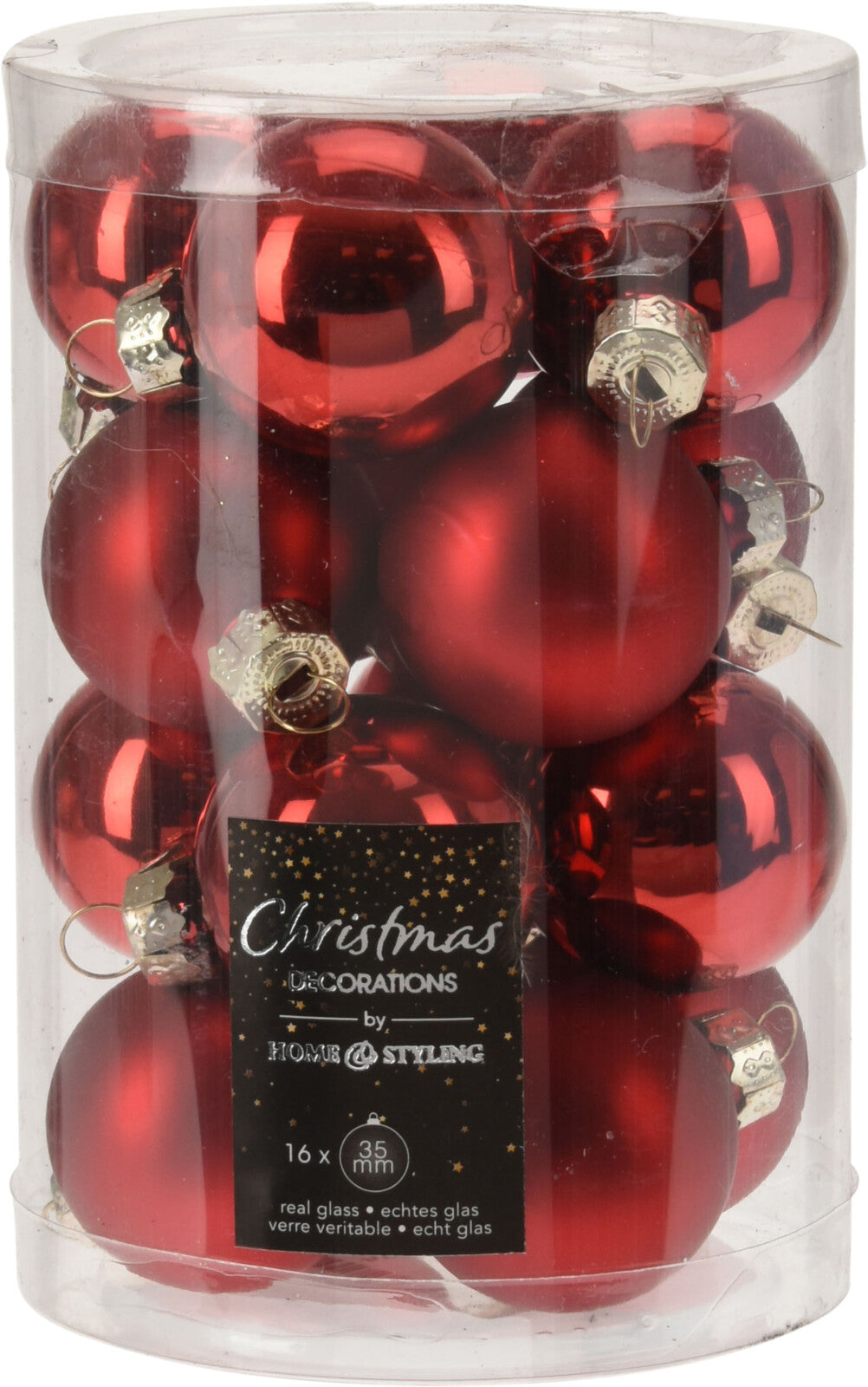 S/16 Red Holiday Ball Ornaments