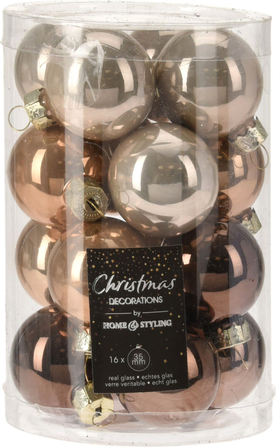 S/16 Amber Holiday Ball Ornaments