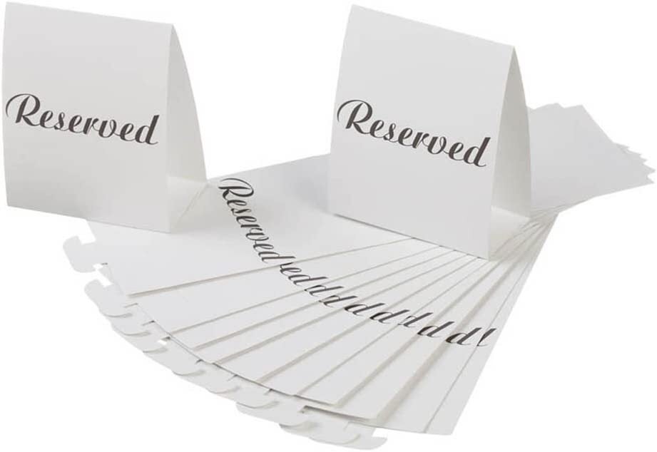 'Reserved' Table Tent Cards