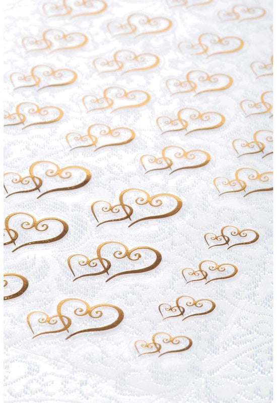 Clear Gold Double Heart Envelope Seals, 50pcs