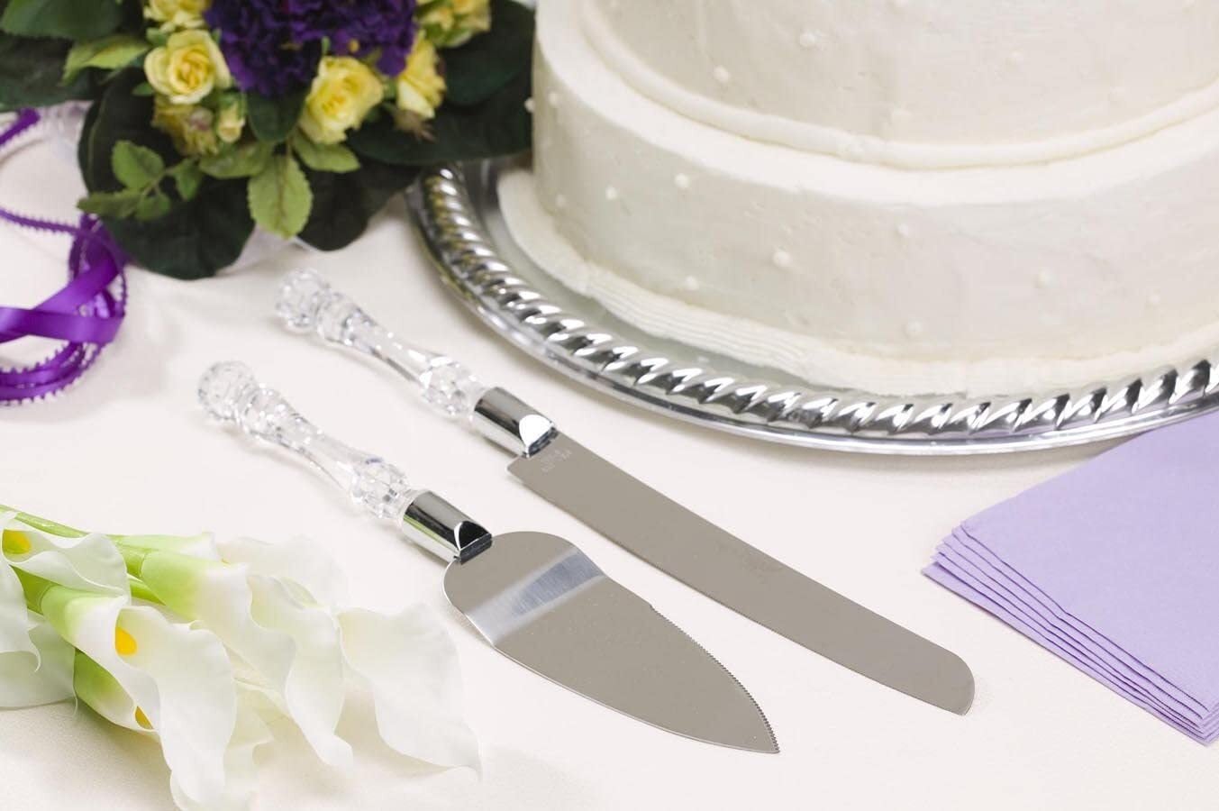 Knife Server Set Faux Crystal