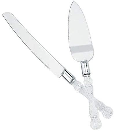 Knife Server Set Faux Crystal