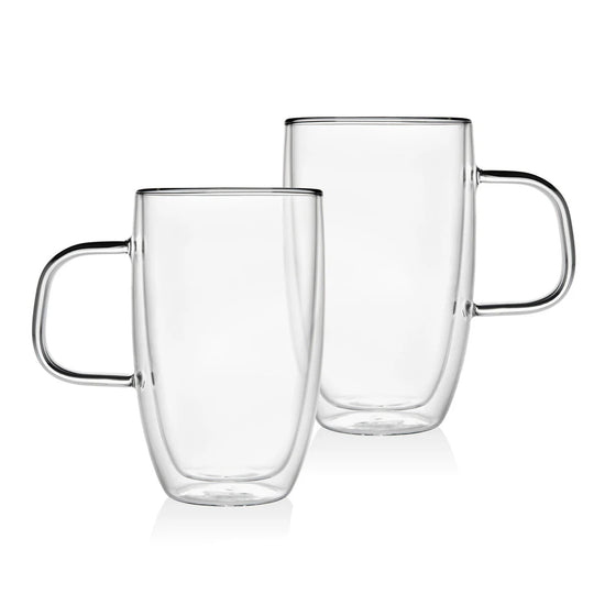 Set/2 Coffee Double Wall Mugs Large