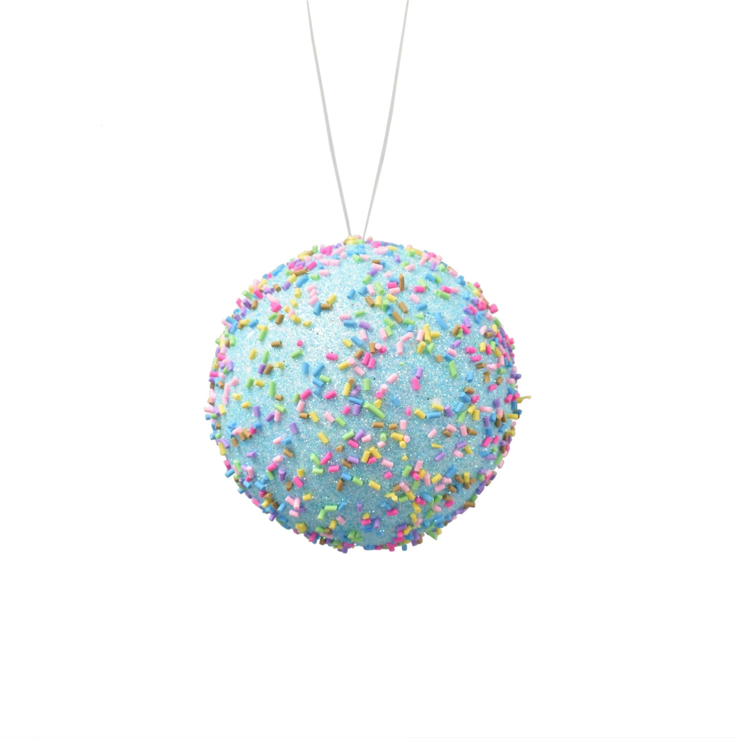 Blue Confetti Ball Ornament - 4"