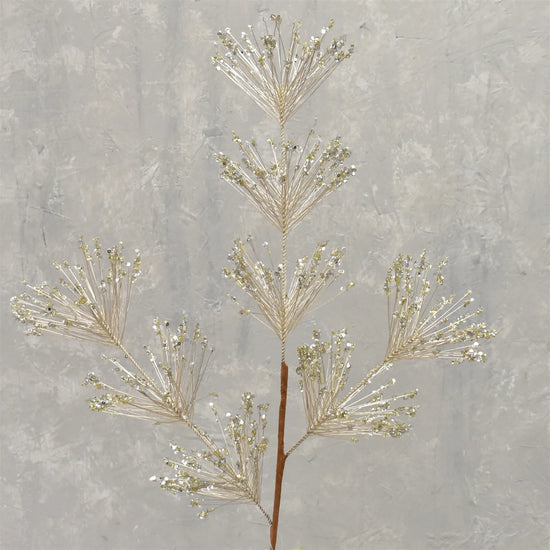 Sequin Firecracker Pine Spray - Champagne 31"