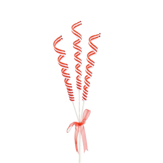 Lushes Spiral Licorice Spray - Red  White 12.25"