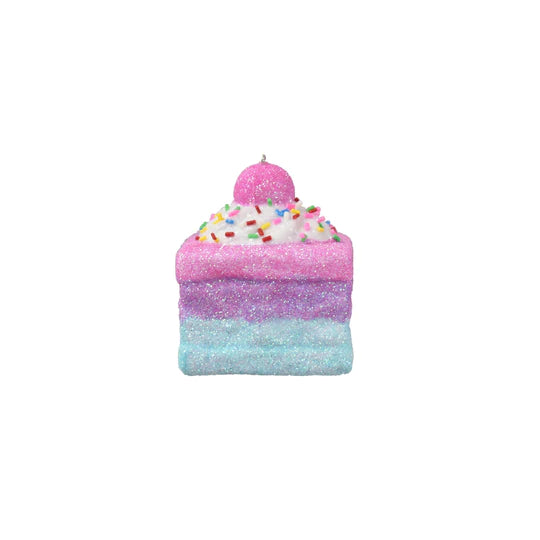 Glittered/Sprinkle Sugared Cake in Pink Purple Blue 2" x 2.5"