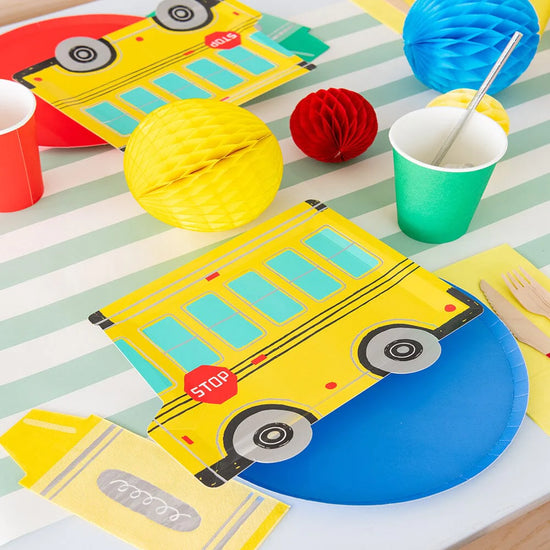 School Bus Plates pack of 8