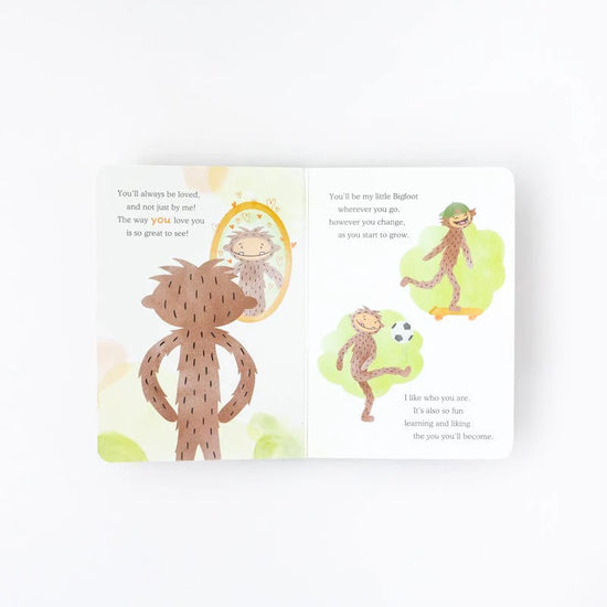 Bigfoot Snuggler + Introduction Book - Bigfoot, You are Lovable: An Introduction to Self-Esteem