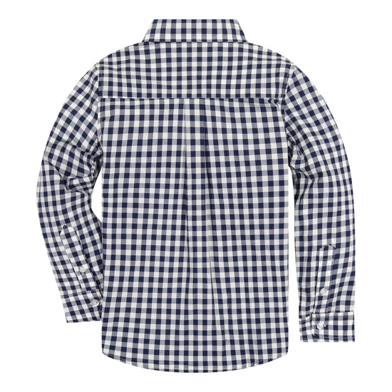 Navy Check Button Down