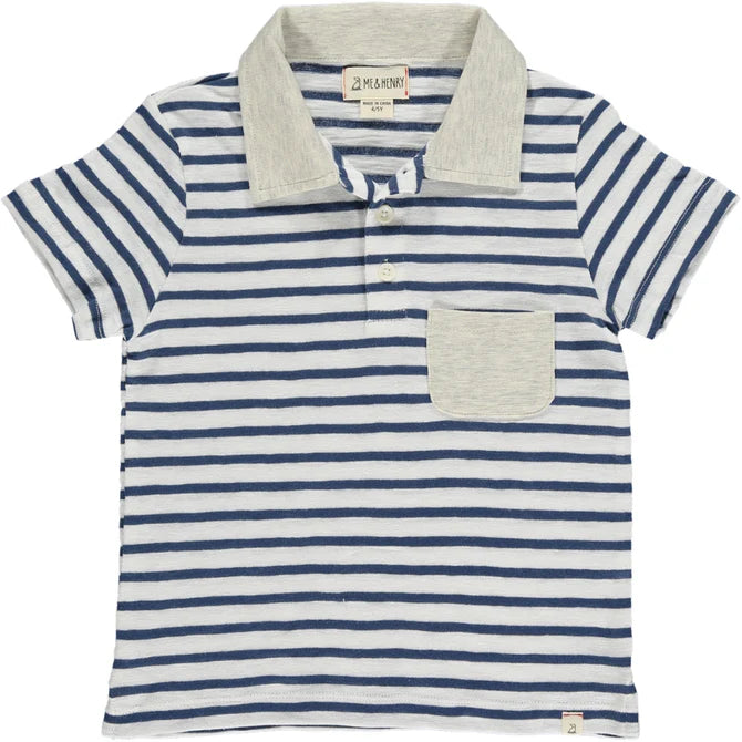 Anchor Blue/White Striped Polo
