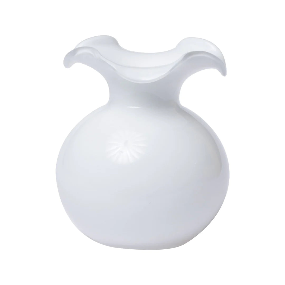 Hibiscus White Small Fluted Vase