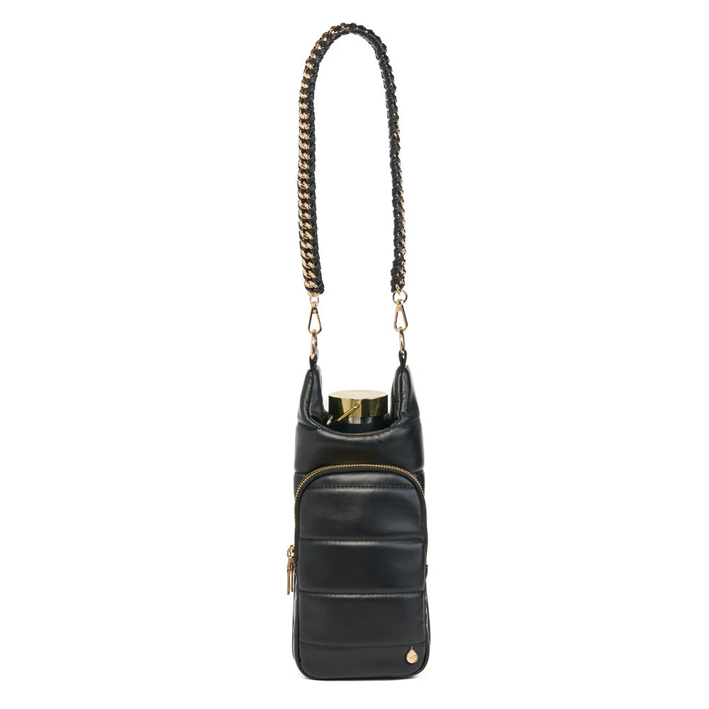 Black Vegan Leather Hydrobag with Strap