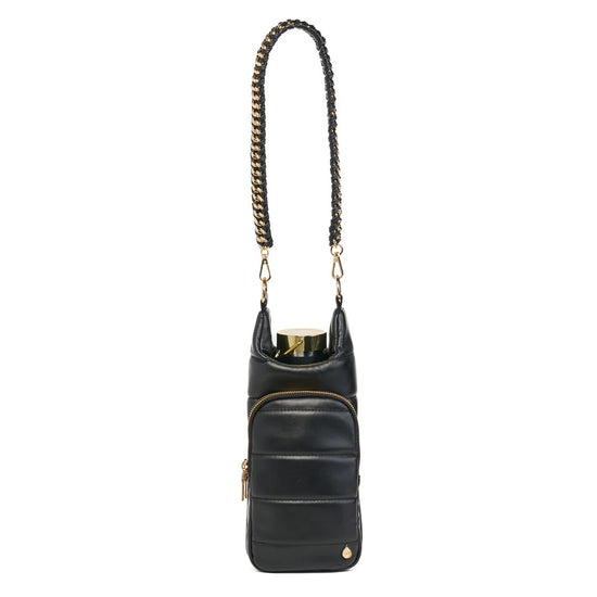 Black Vegan Leather Hydrobag with Strap