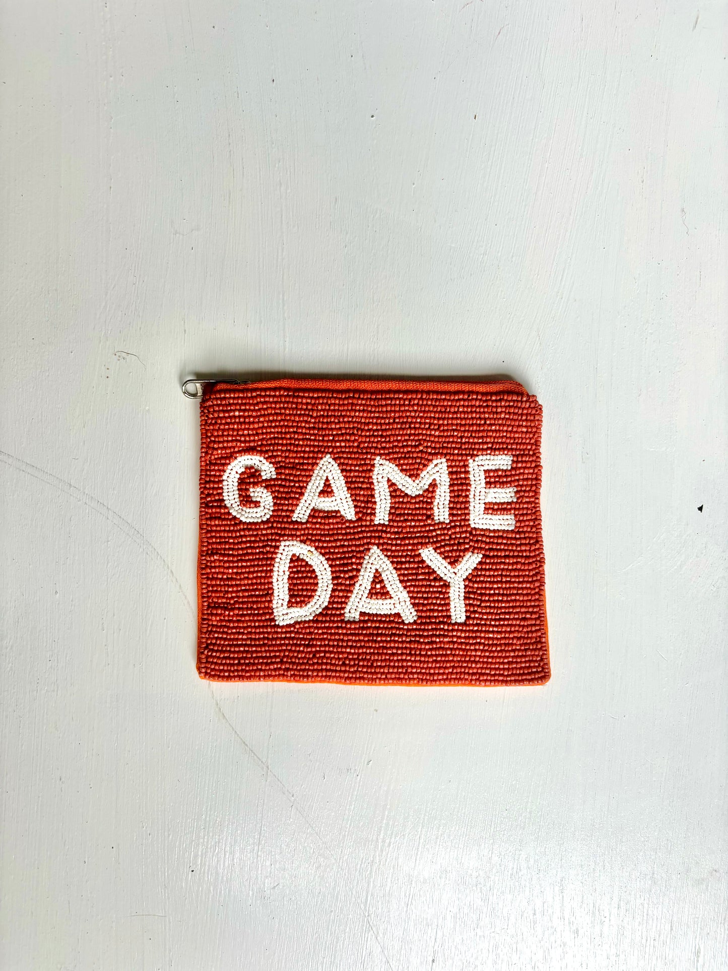 Game Day Seed Bead Zipper Pouch