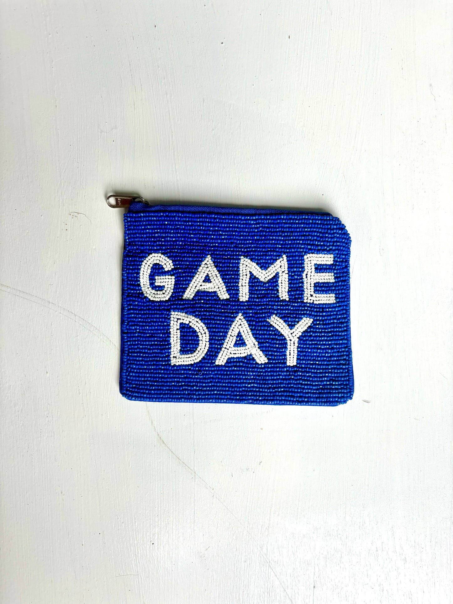 Game Day Seed Bead Zipper Pouch