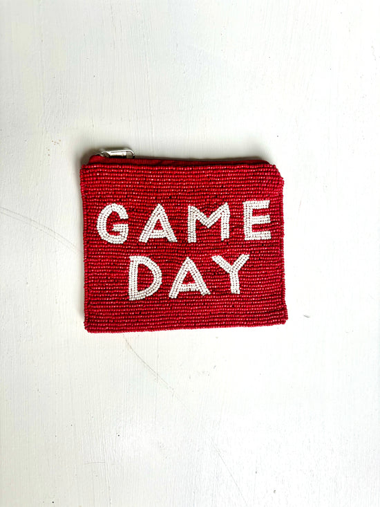 Game Day Seed Bead Zipper Pouch