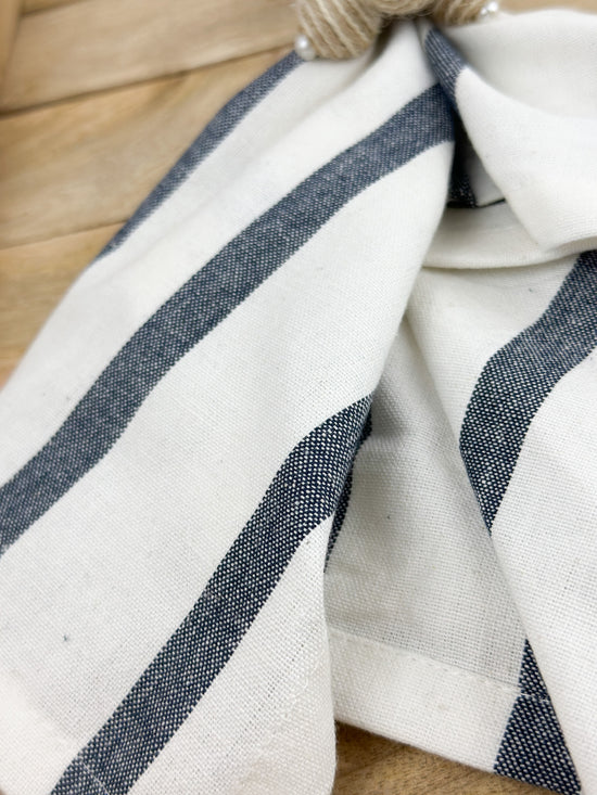 S/4 Navy Striped Napkin