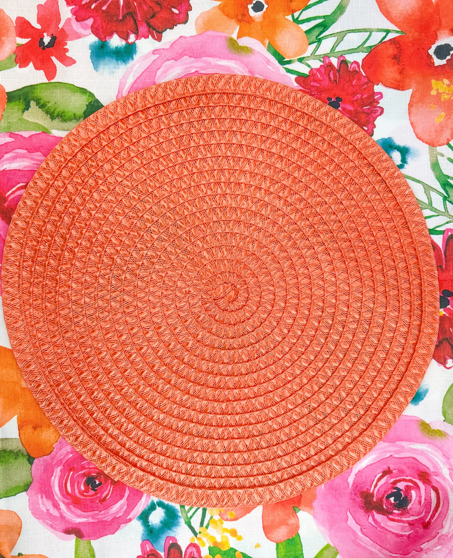 Round Placemat 83% polypropylene - 17% polyester, Persimmon, 15"