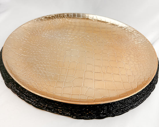 Croc Pattern Gold Plate/Charger