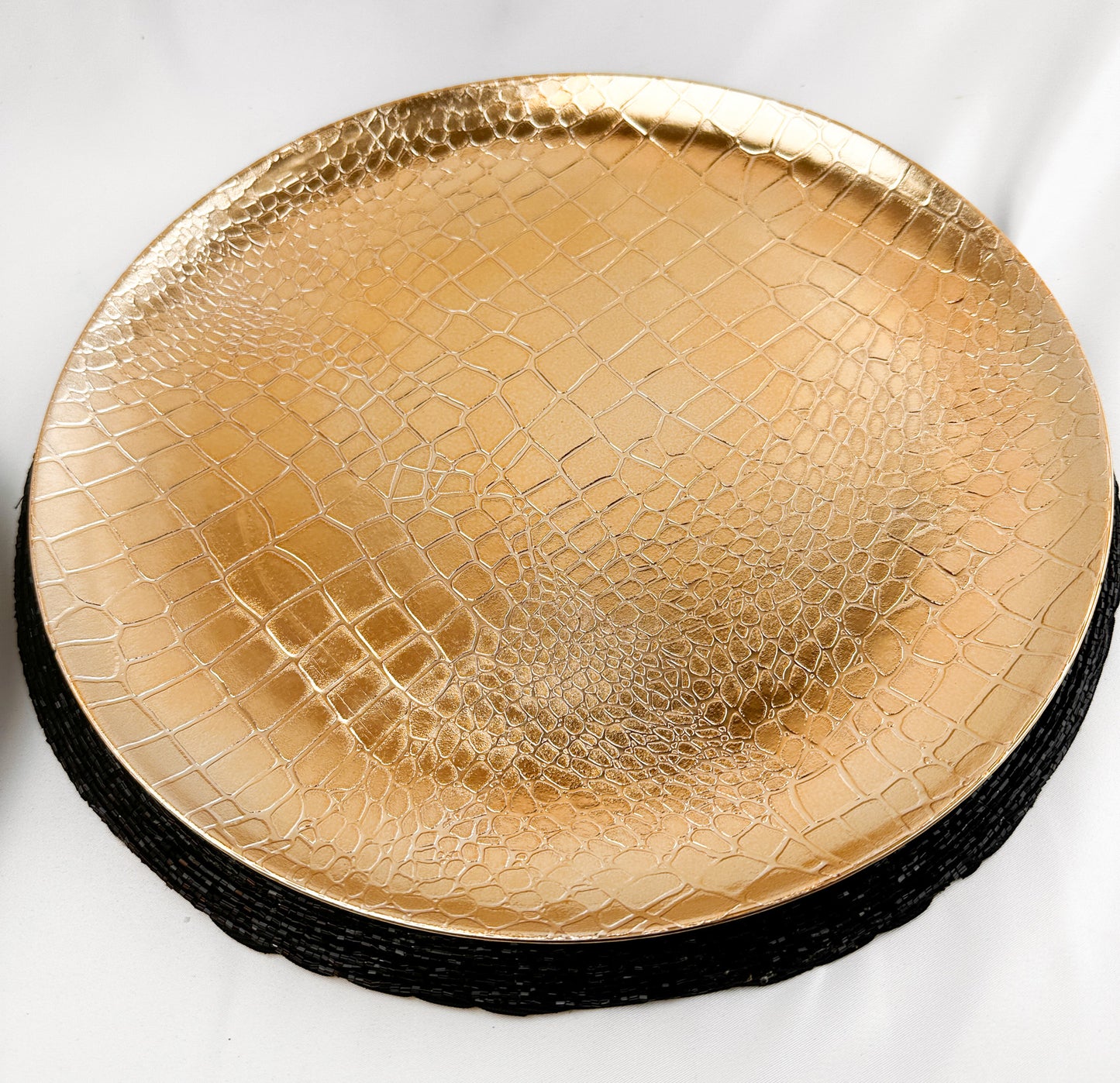 Croc Pattern Gold Plate/Charger