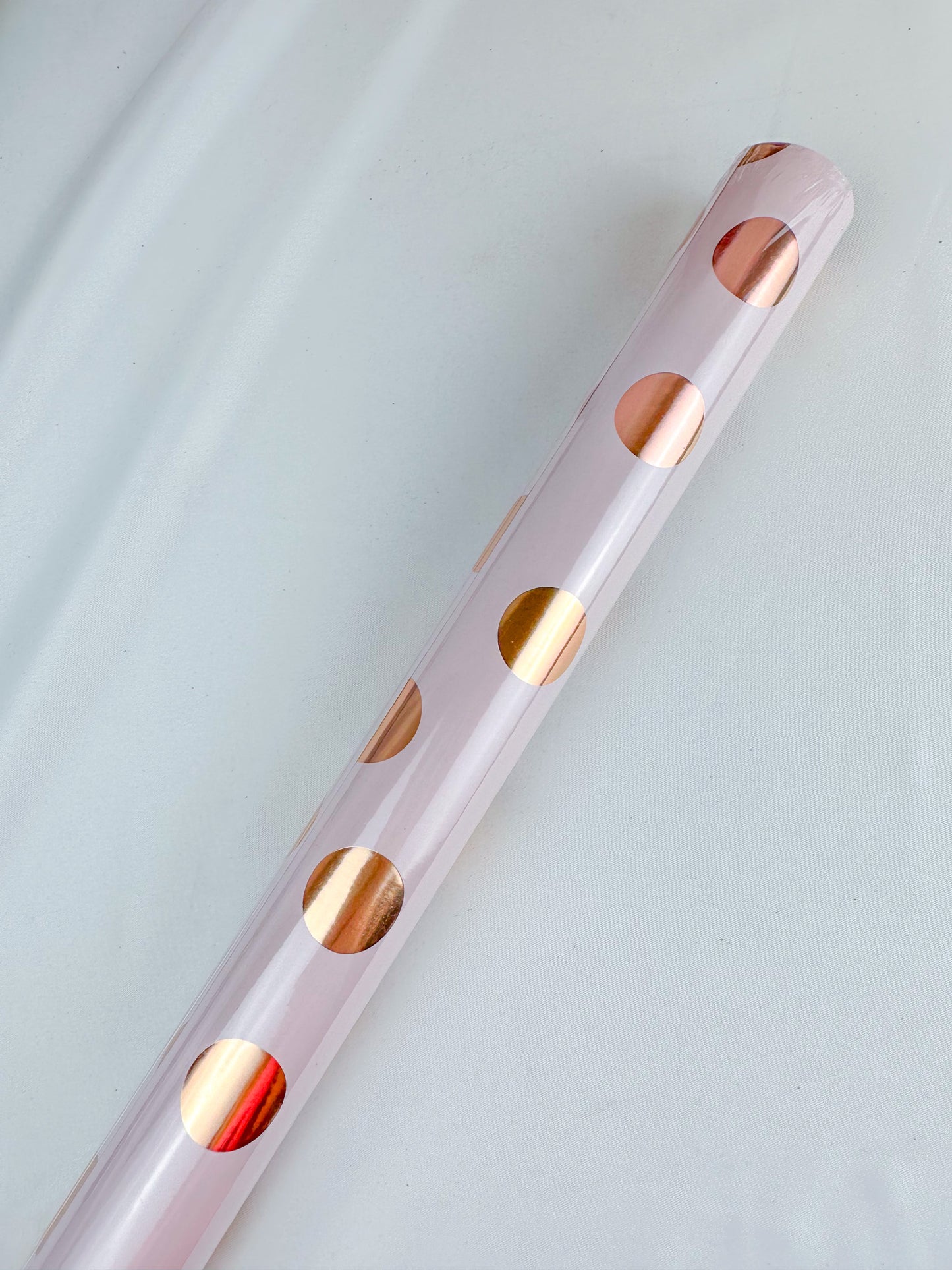 Pink/Rose Gold Polka Dot Wrapping Paper Roll