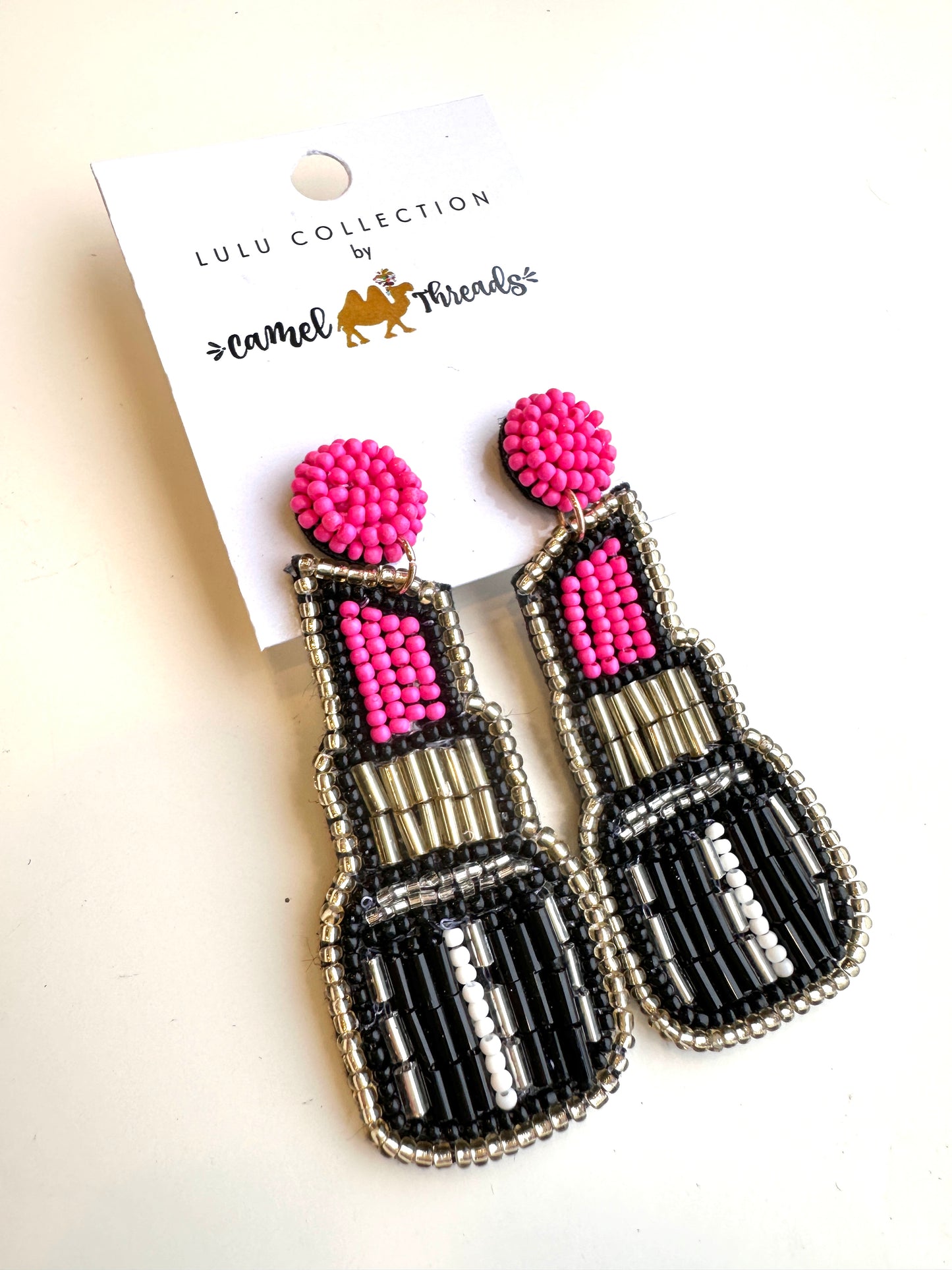 Lipstick Beaded & Embellished Earrings