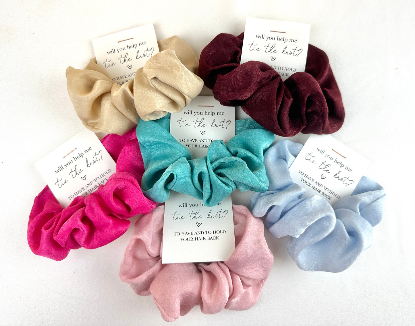 'Will You Help Me Tie The Knot' Satin Hair Scrunchie