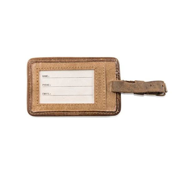 Cheshire Cat Leather Luggage Tag in Sage