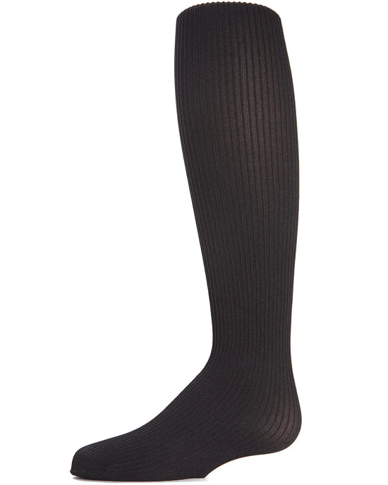 Black Girls Ribbed Opaque Tights