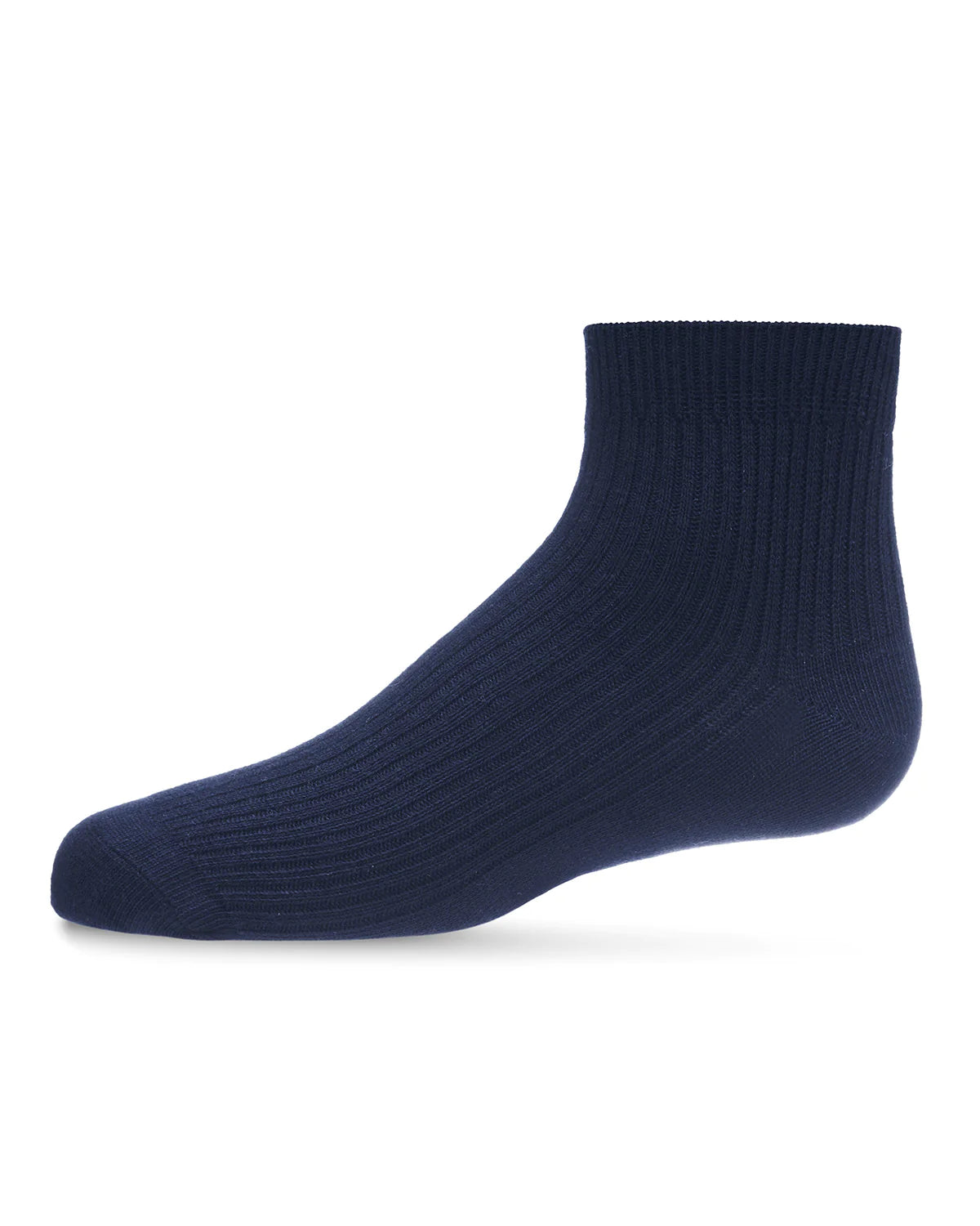 Navy Thin Ribbed Cotton Kids Anklet Sock