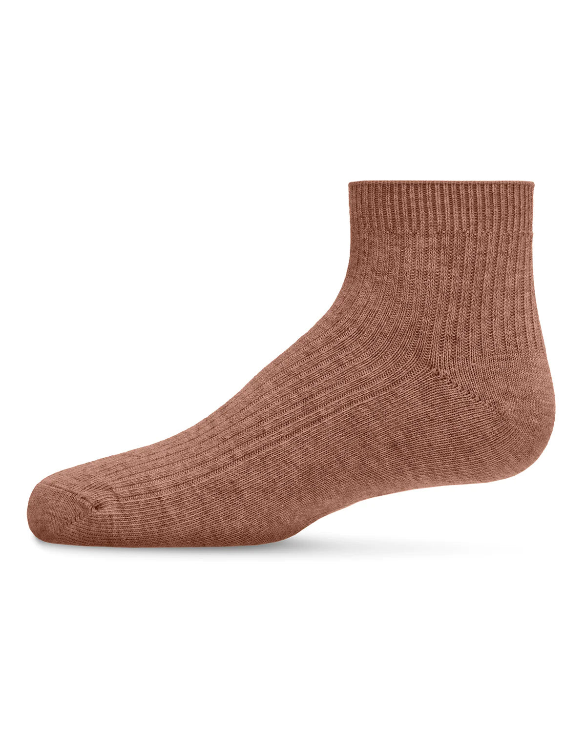 Toasted Almond Thin Ribbed Cotton Kids Anklet Sock