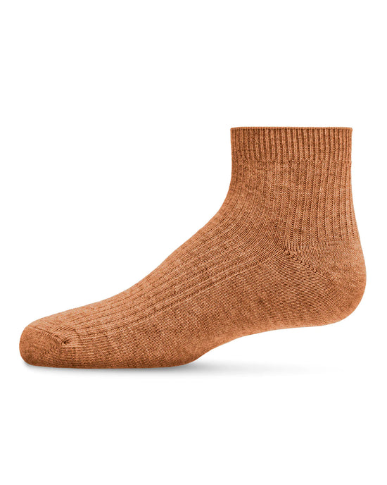 Toffee Thin Ribbed Cotton Kids Anklet Sock