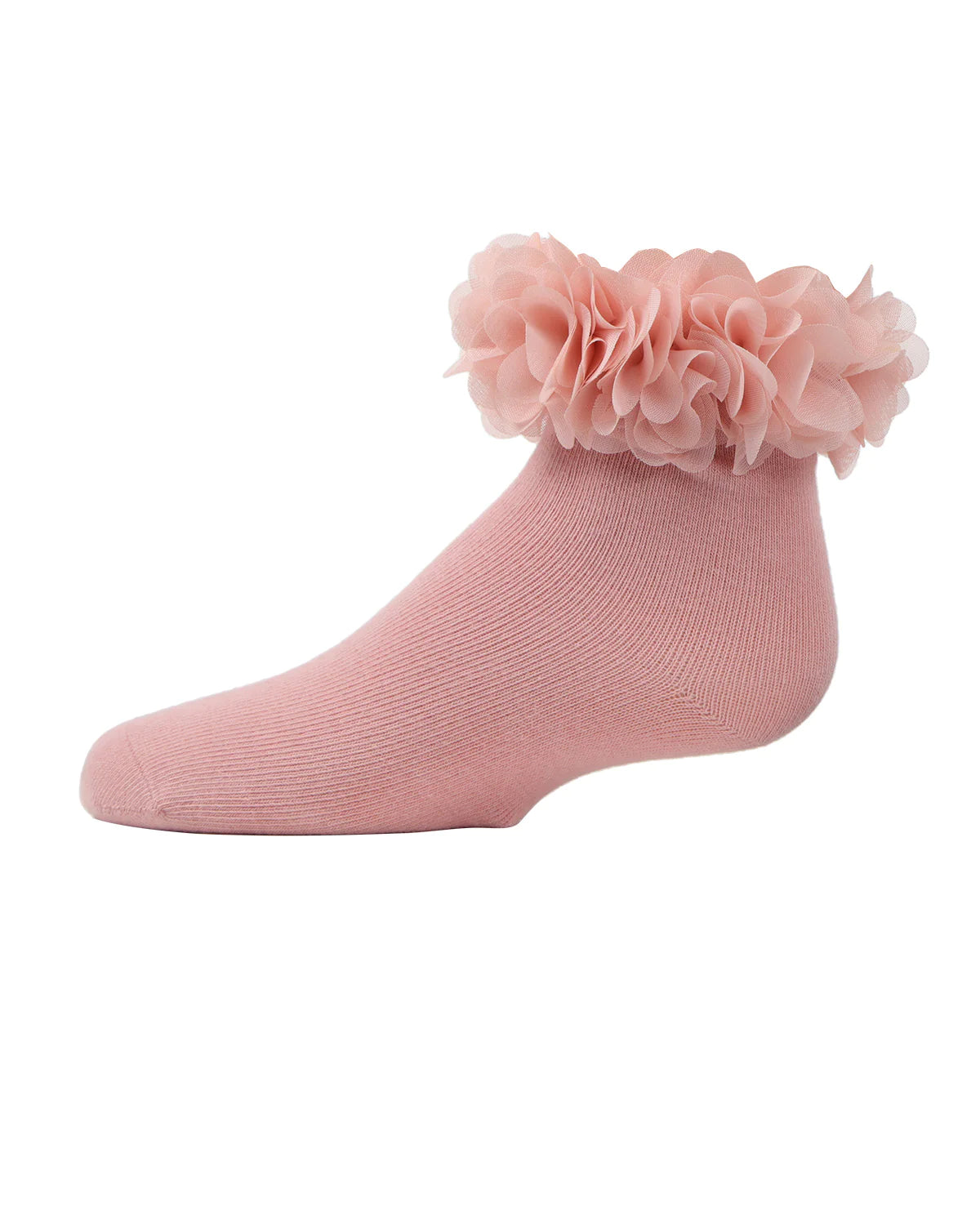 Blush Pink Floral Halo Girls Cotton Blend Anklet Socks