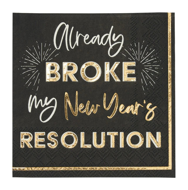 Already Broke My New Year's Resolution Cocktail Napkins Set/20