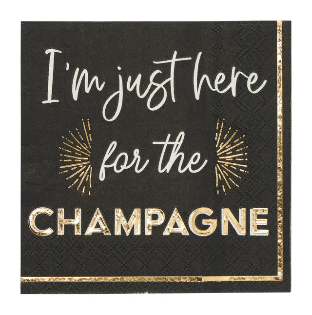 Just Here for the Champagne Cocktail Napkins Set/20