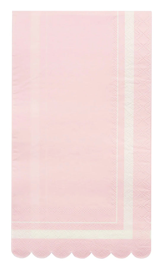Guest Towel Scalloped Edge Blush Set/20