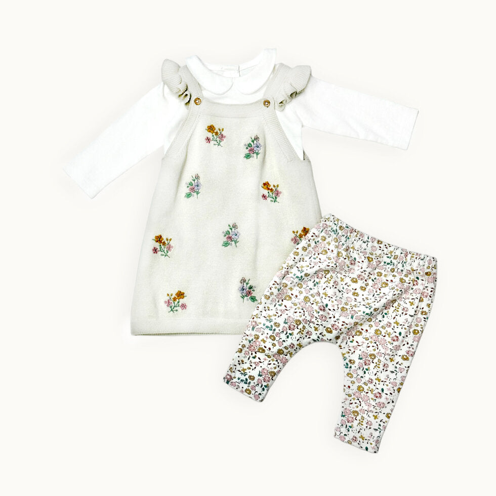 Floral Jersey Stretch Baby Legging Pants (Organic Cotton)