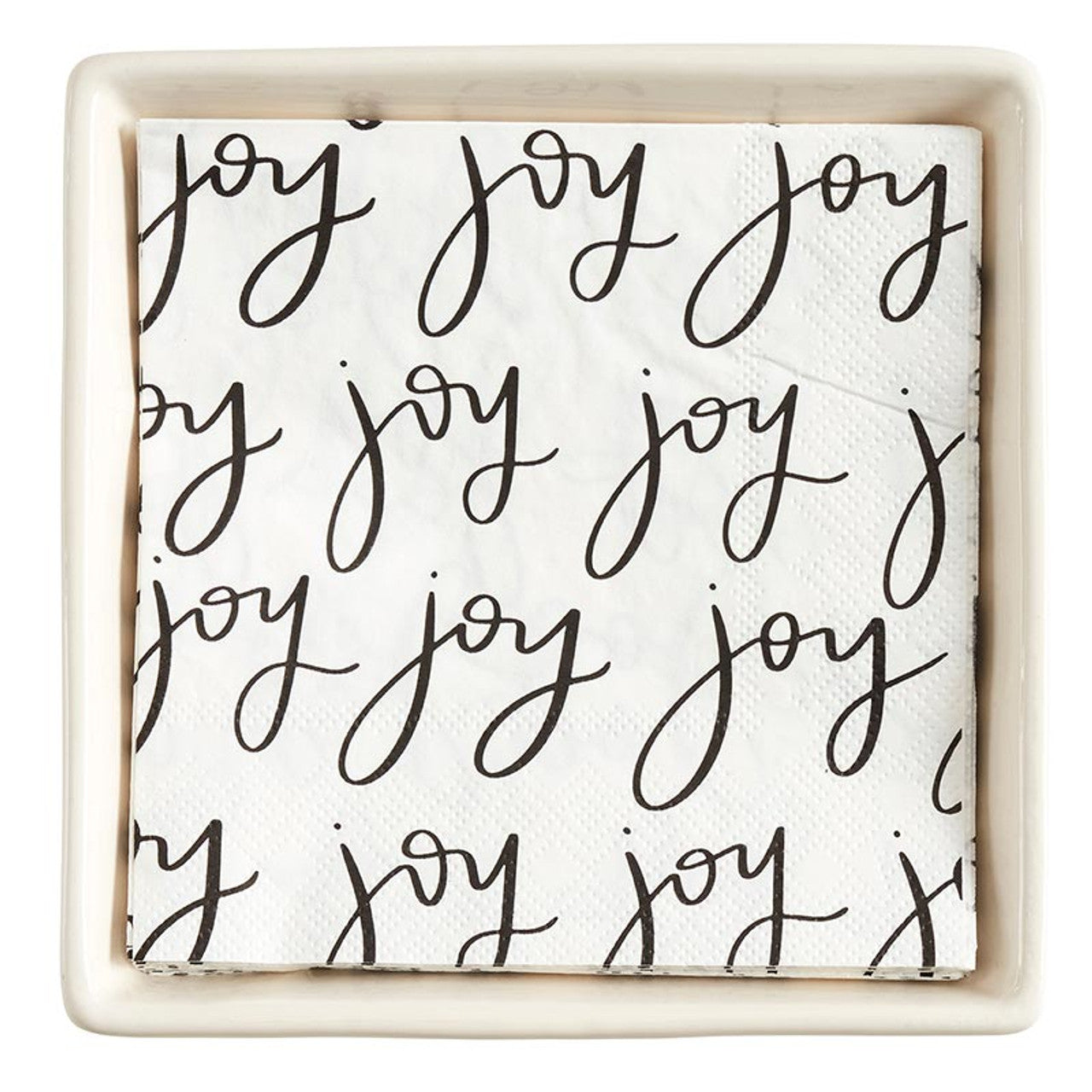 Joy Ceramic Napkin Tray & Napkins