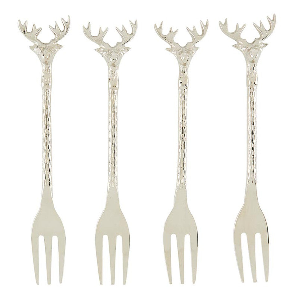 Set/4 Silver Stag Fork Set