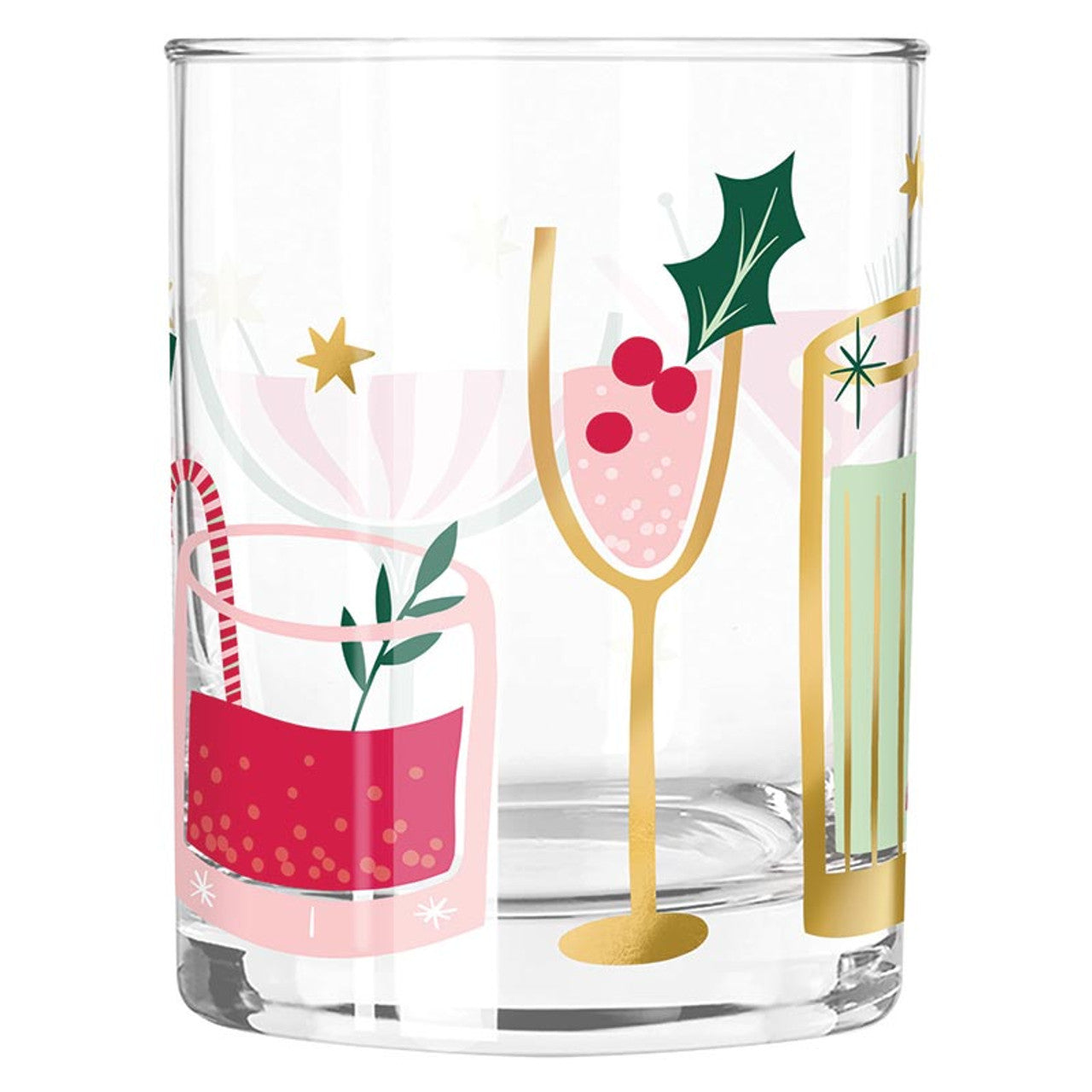 Festive Holiday Drink Glass