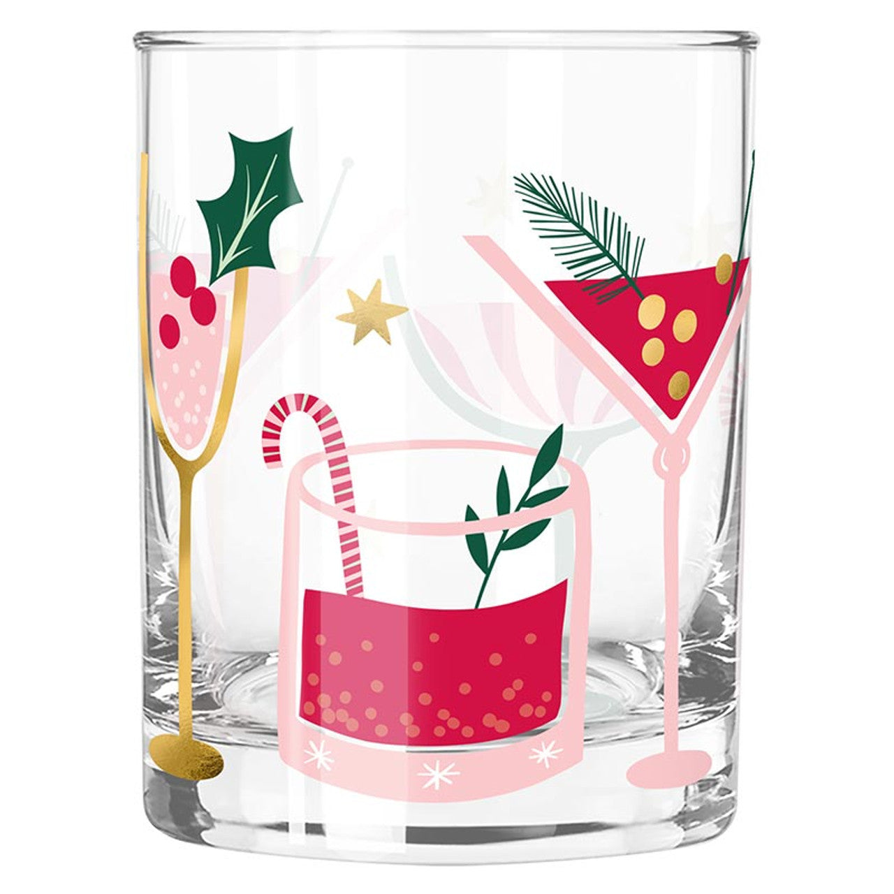 Festive Holiday Drink Glass