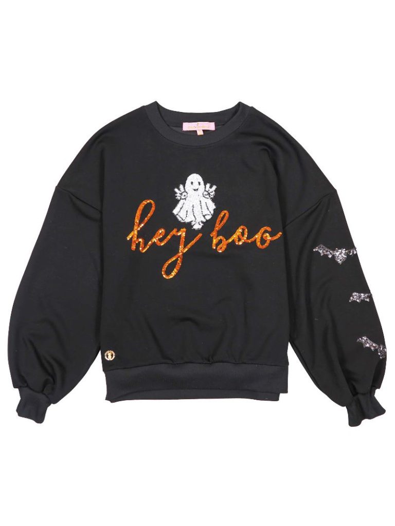 Sequin Ghost Pullover Sweatshirt