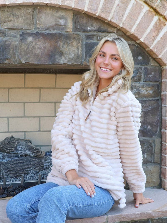 Luxe Pullover in color Tan Snow