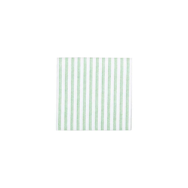 Papersoft Napkins Capri Green Stripe Cocktail Napkins (Pack of 20)