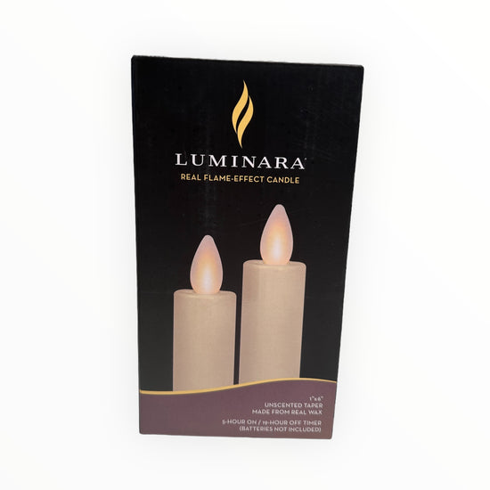 2 Pack 6 Inch Ivory Wax Luminara Indoor Taper Candles