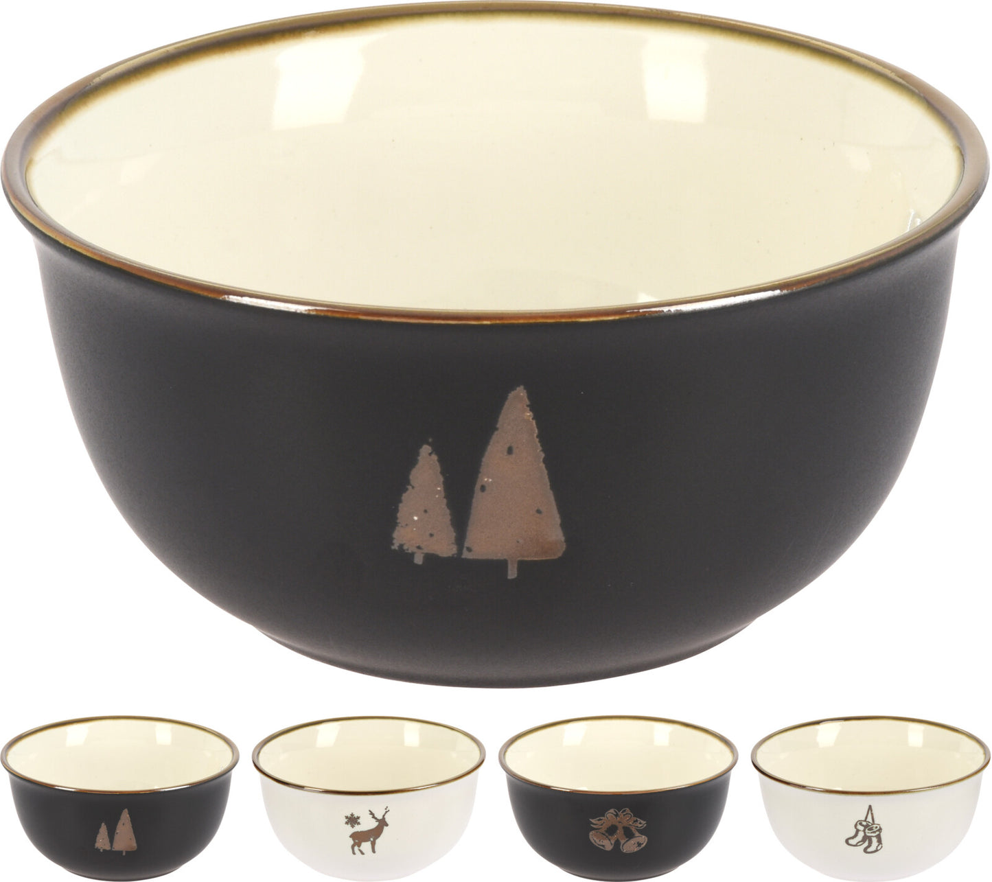 Bone Bowl with Metallic Holiday Accents