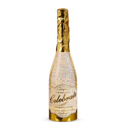 12.5" Lighted Champagne Bottle with Swirling Glitter designed by Eric Cortina