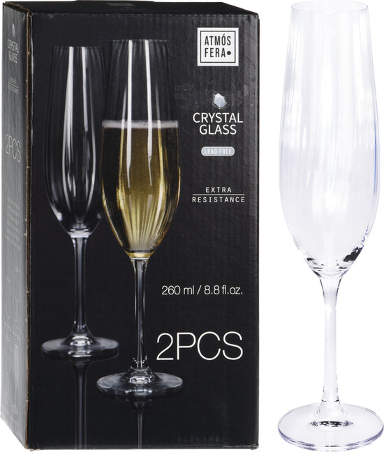 Champagne Crystalline Glasses Set of 2