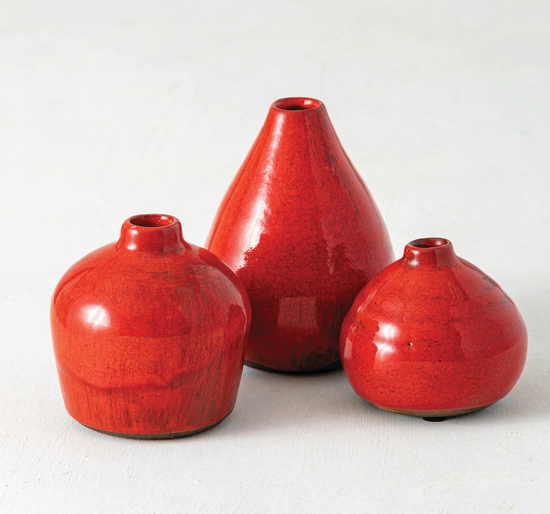 Red Glossy Vases